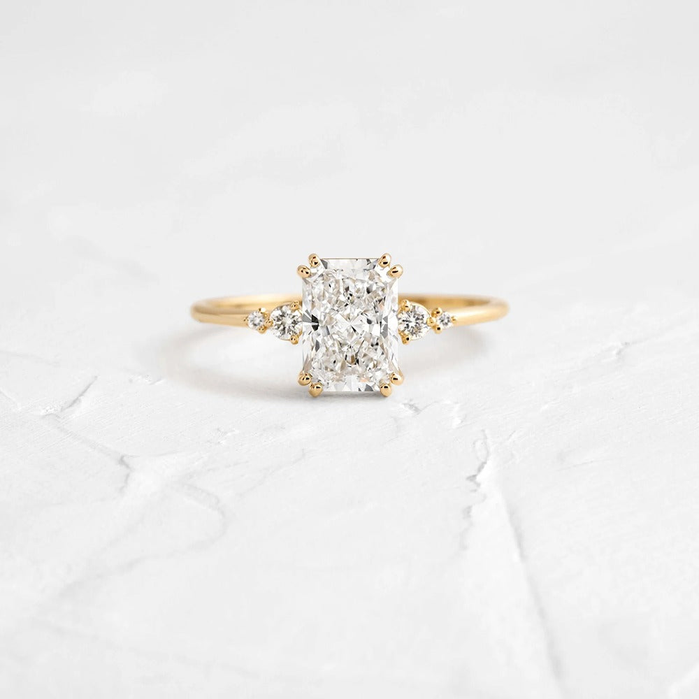 Radiant Cut Five Stone Moissanite Engagement Ring