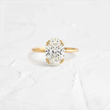 Oval Cut Hidden Accent Moissanite Engagement Ring