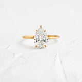 Pear Cut Solitaire Moissanite Engagement Ring