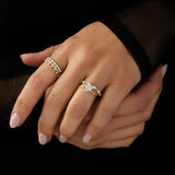 Round Cut Vintage Moissanite Engagement Wedding Ring