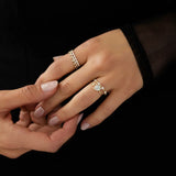 Round Cut Vintage Moissanite Engagement Wedding Ring