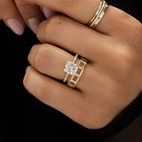 Asscher Cut Moissanite VVS1 Vintage Wedding Ring