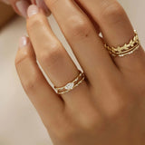 Moissanite Marquise Cut Cluster Proposal Ring