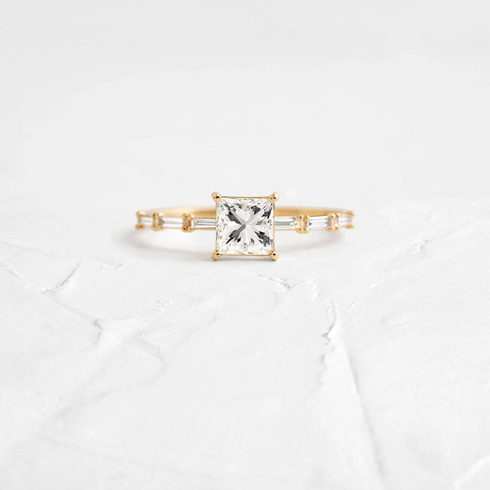 Moissanite Unique Style Colorless Princess Cut Engagement
