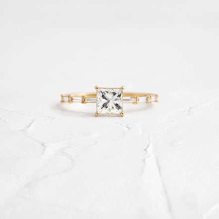 Moissanite Unique Style Colorless Princess Cut Engagement