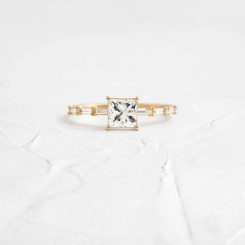 Moissanite Unique Style Colorless Princess Cut Engagement