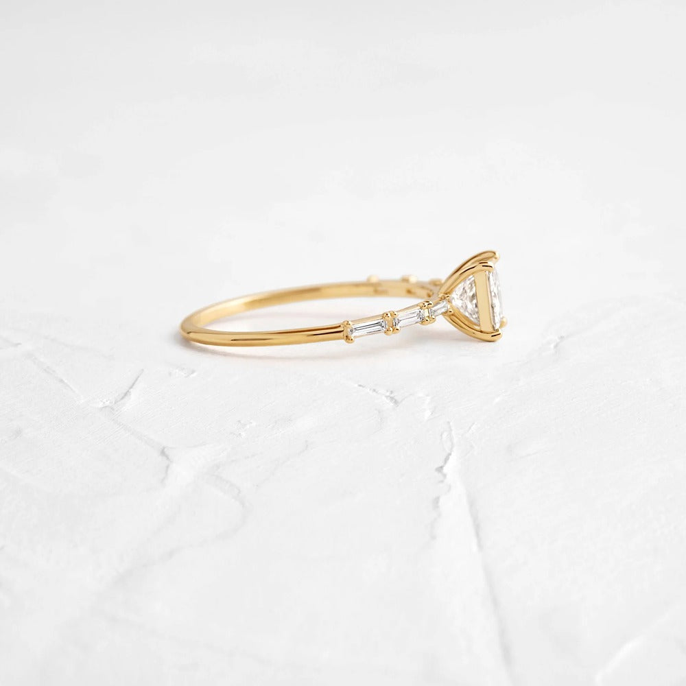 Moissanite Unique Style Colorless Princess Cut Engagement