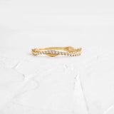 Moissanite Round Cut Curved Half Eternity Wedding Band