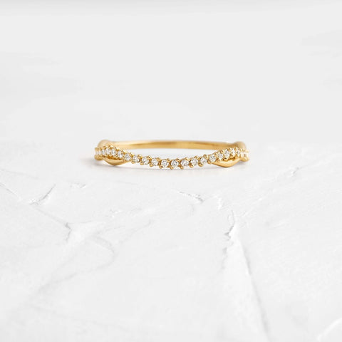 Moissanite Round Cut Curved Half Eternity Wedding Band