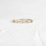 D Color Moissanite Round & Marquise Cut Wedding Band