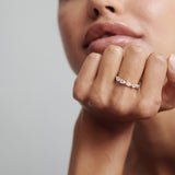 Half Eternity Pear Cut Moissnaite Wedding Band