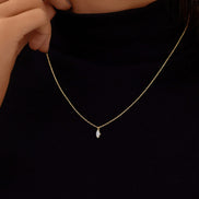 Marquise  Cut Hidden Accent Moissanite Pendant For Women
