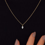 Marquise  Cut Hidden Accent Moissanite Pendant For Women