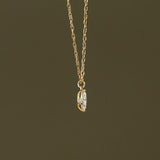 Marquise  Cut Hidden Accent Moissanite Pendant For Women