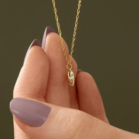 Marquise  Cut Hidden Accent Moissanite Pendant For Women