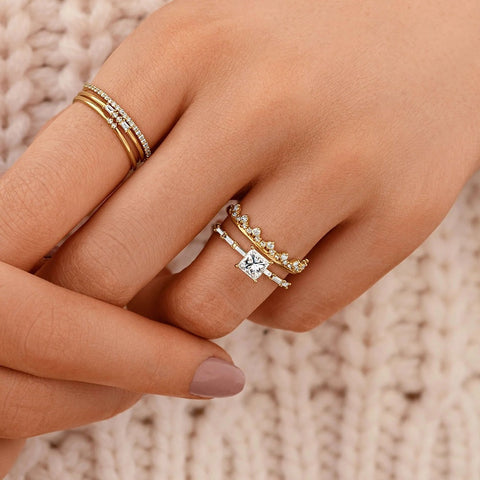 Moissanite Unique Style Colorless Princess Cut Engagement