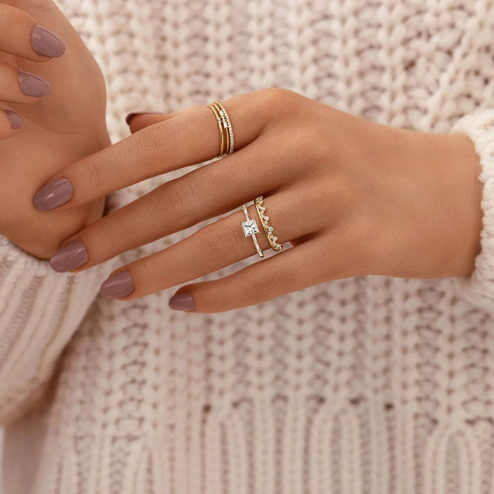 Moissanite Unique Style Colorless Princess Cut Engagement