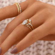 Pear Cut Unique Moissanite Wedding Ring