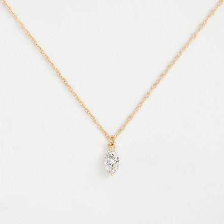 Marquise  Cut Hidden Accent Moissanite Pendant For Women