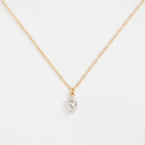 Marquise  Cut Hidden Accent Moissanite Pendant For Women