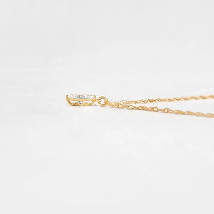 Marquise  Cut Hidden Accent Moissanite Pendant For Women