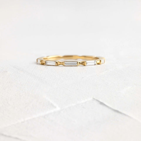 D Color Moissanite Baguette Full Eternity Wedding Band