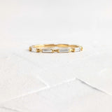 D Color Moissanite Baguette Full Eternity Wedding Band
