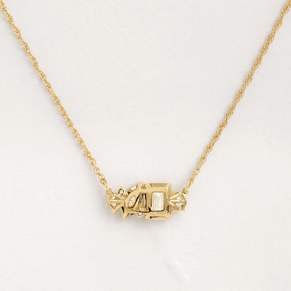 Emerald & Marquise Cut Cluster Moissanite Pendant