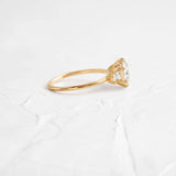Round Cut Three Stone Moissanite Engagement Ring