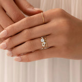 Round Cut Unique Moissanite Engagement Ring