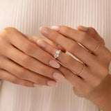 Round Cut Unique Moissanite Engagement Ring