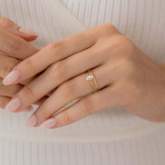 Twisted Marquise Cut Colorless Moissanite Proposal Ring