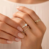 Moissanite Princess Cut Art Deco Engagement Ring