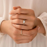 Moissanite Round Cut Curved Half Eternity Wedding Band