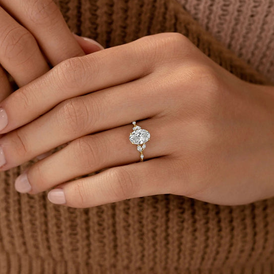 Oval Cut Vintage Moissanite Engagement Ring