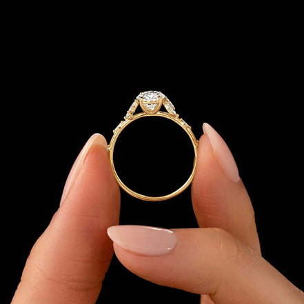 Oval Cut Vintage Moissanite Engagement Ring