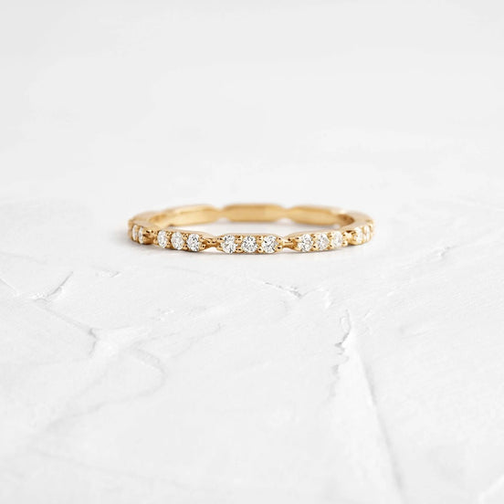 Moissanite Round Cut Full Eternity Wedding Band