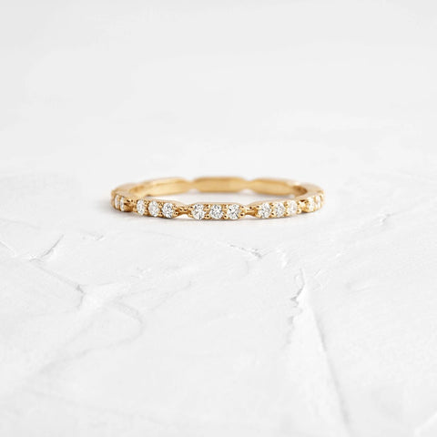 Moissanite Round Cut Full Eternity Wedding Band