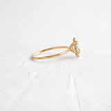 Moissanite Floral Halo Round Cut Engagement Ring