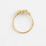 Emerald & Marquise Cut Hidden Accent Moisssanite Ring