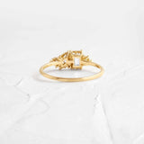 Emerald & Marquise Cut Cluster Moissanite Engagement Ring