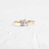 Emerald & Marquise Cut Toi Et Moi Moissanite Engagement Ring
