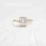VVS1 Cushion Cut Five Stone Moissanite Proposal Ring