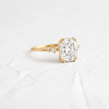 VVS1 Cushion Cut Five Stone Moissanite Proposal Ring