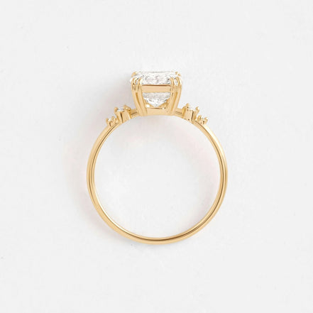 VVS1 Cushion Cut Five Stone Moissanite Proposal Ring