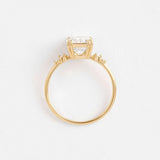 VVS1 Cushion Cut Five Stone Moissanite Proposal Ring
