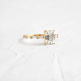 Emerald Cut D Color Moissanite Engagement Ring