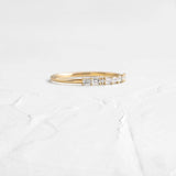 Moissanite D Color Round & Emerald Cut Half Eternity Band