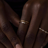 Pear & Round Moissanite Wedding Band For Women