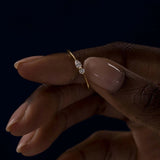 Pear & Round Moissanite Wedding Band For Women